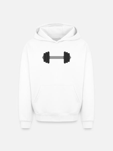 Haltère - Sweat à capuche unisexe oversize épais SPREAD - blanc