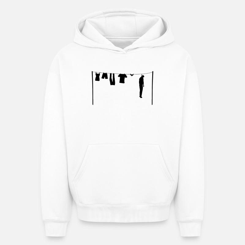 Le pendu - Sweat à capuche unisexe oversize épais SPREAD - blanc