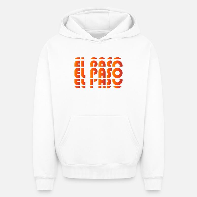 Grille de gradient d’El Paso - Sweat à capuche unisexe oversize épais SPREAD - blanc