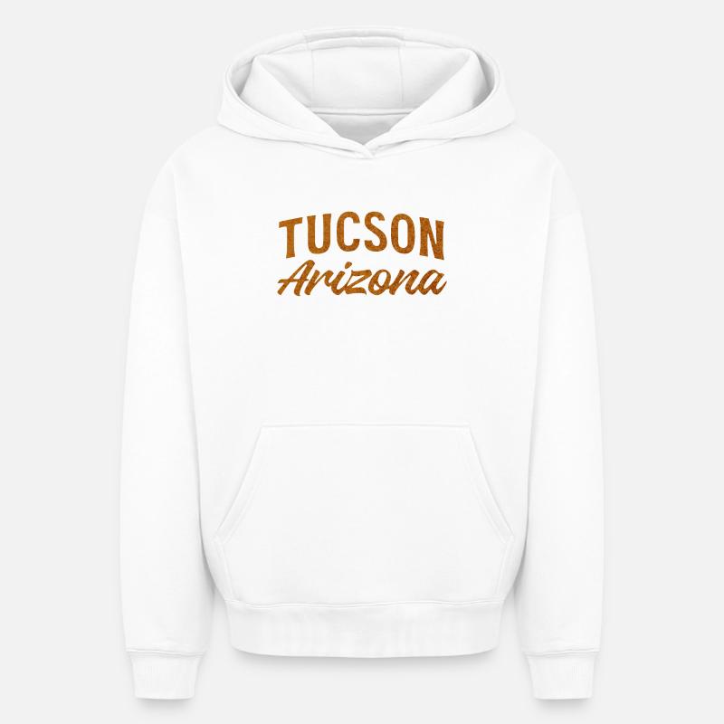 Tucson Arizona Rustic Script - Oversized Heavyweight Unisex Hoodie - Weiß