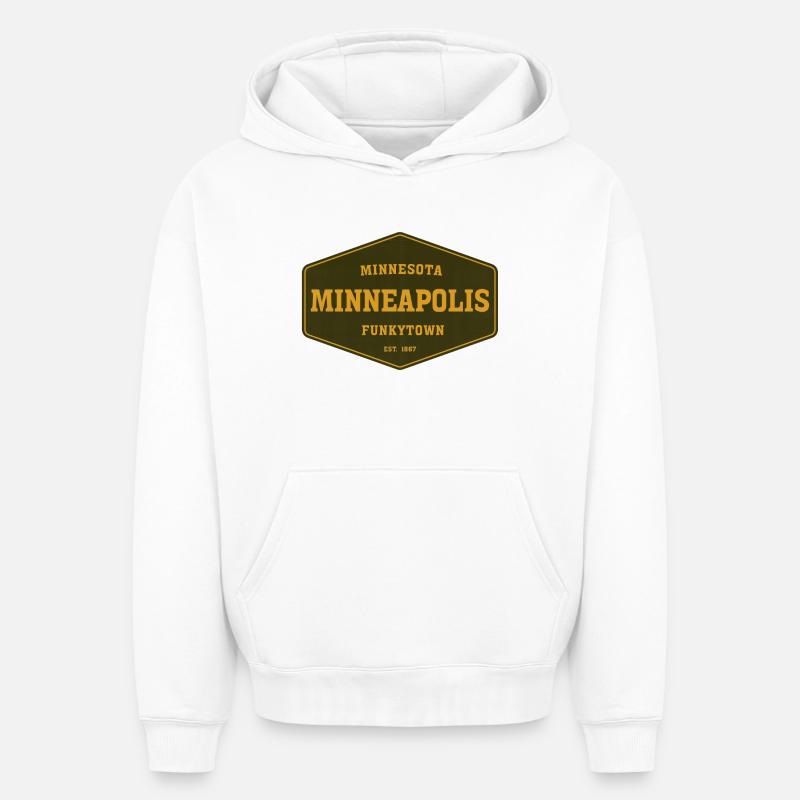Minneapolis - Sweat à capuche unisexe oversize épais SPREAD - blanc