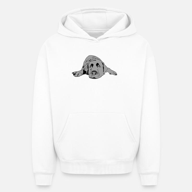 Labrador - Sweat à capuche unisexe oversize épais SPREAD - blanc
