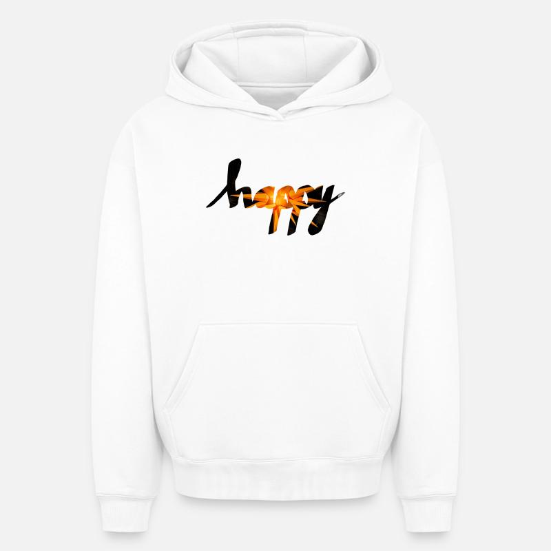 content - Sweat à capuche unisexe oversize épais SPREAD - blanc