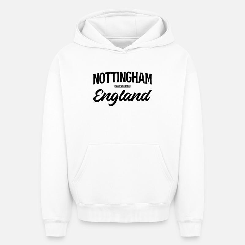 Nottingham Royaume-Uni - Sweat à capuche unisexe oversize épais SPREAD - blanc