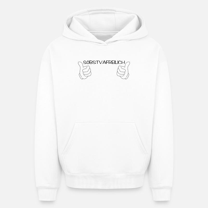 Söbstvafreilich - bien sûr, dialecte - Sweat à capuche unisexe oversize épais SPREAD - blanc