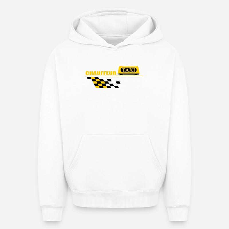 Chauffeur de taxi - Sweat à capuche unisexe oversize épais SPREAD - blanc