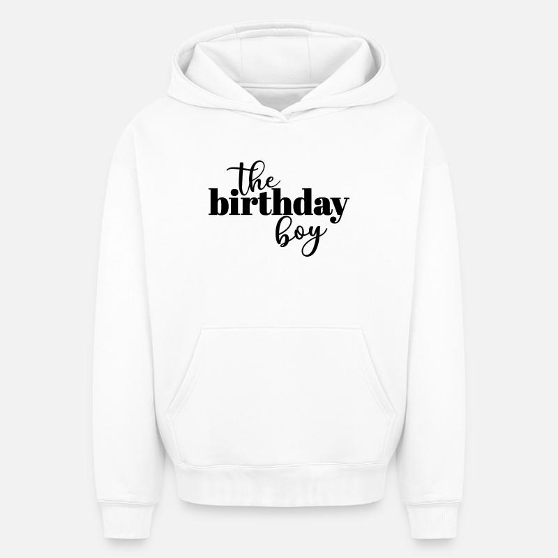 Le garçon d’anniversaire - Sweat à capuche unisexe oversize épais SPREAD - blanc