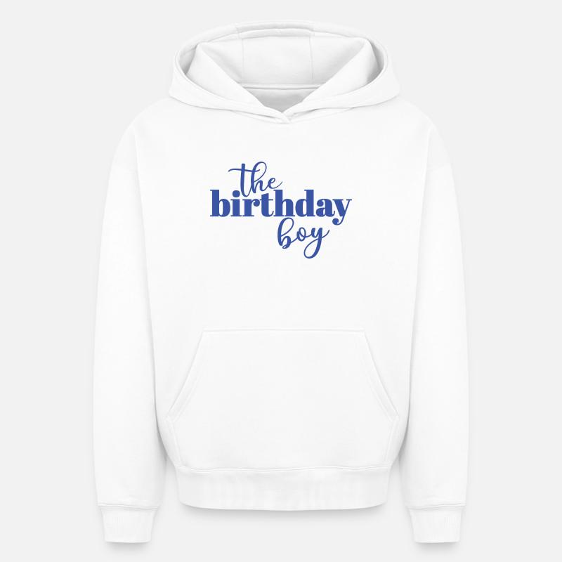 Le garçon d’anniversaire - Sweat à capuche unisexe oversize épais SPREAD - blanc