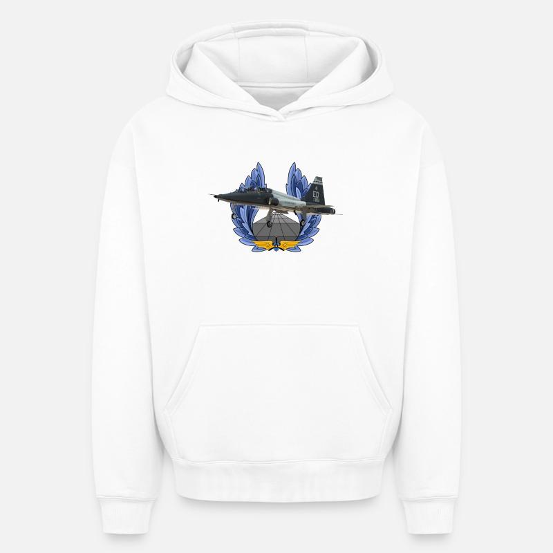 T-38C Talon - Sweat à capuche unisexe oversize épais SPREAD - blanc