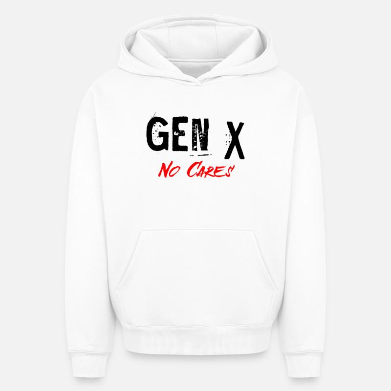 Génération X - Sweat à capuche unisexe oversize épais SPREAD - blanc