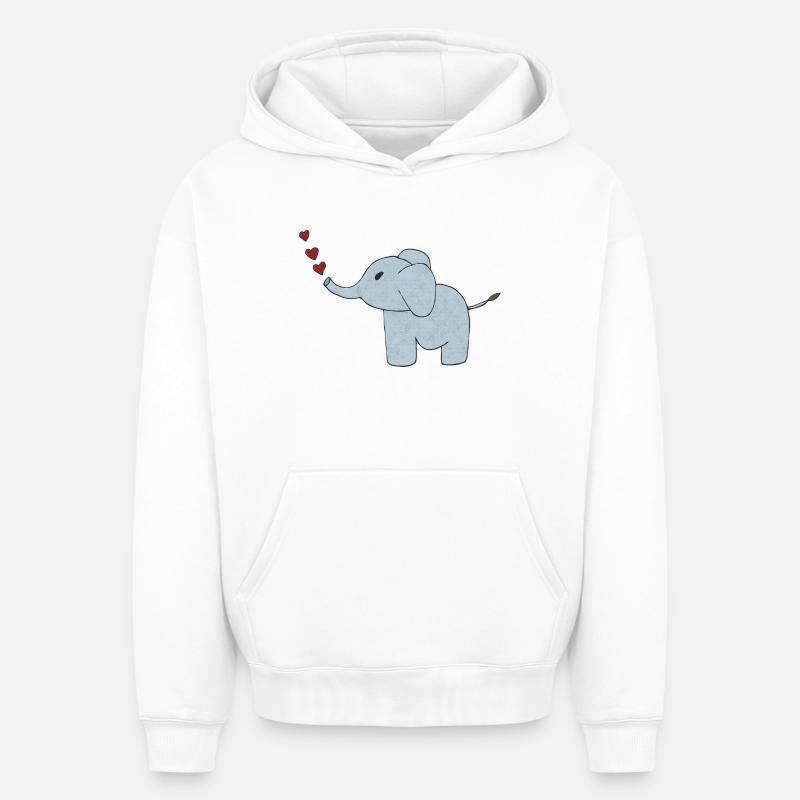 Peau d’éléphant - Sweat à capuche unisexe oversize épais SPREAD - blanc