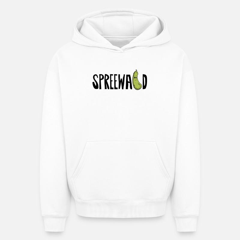 Concombre de Spreewald - Sweat à capuche unisexe oversize épais SPREAD - blanc