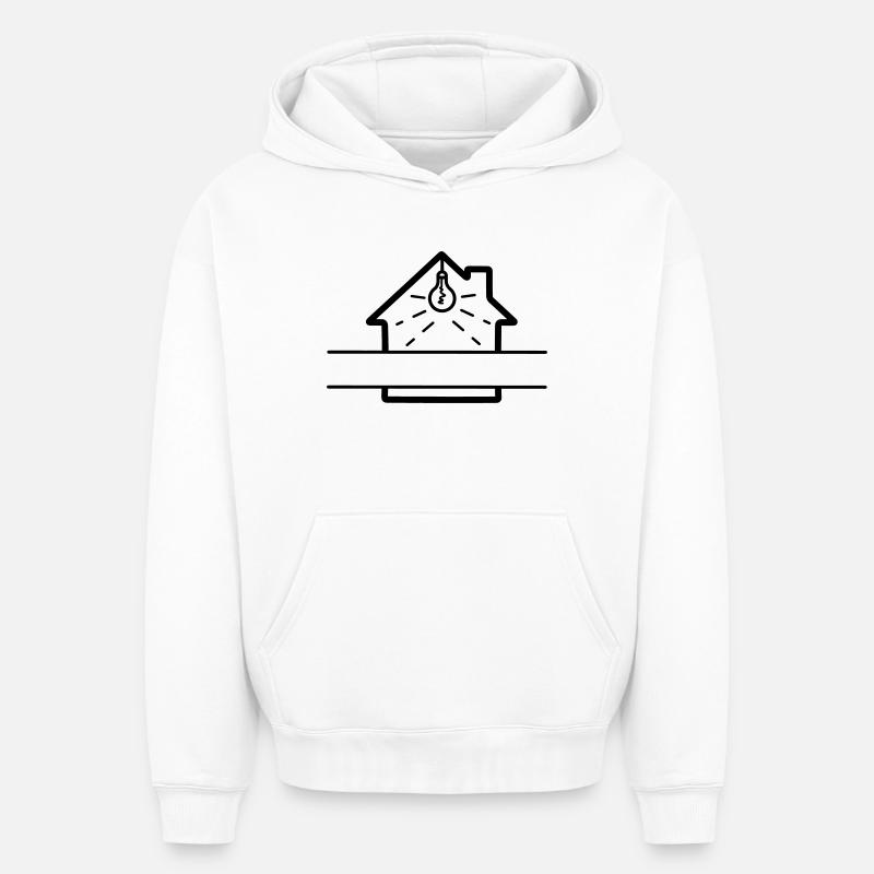 Éclairage domestique - Sweat à capuche unisexe oversize épais SPREAD - blanc