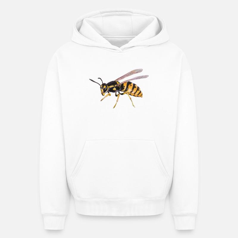 Guêpe - Sweat à capuche unisexe oversize épais SPREAD - blanc