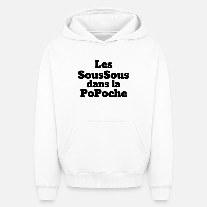 argent, argent de poche, pourboire - Sweat à capuche unisexe oversize épais SPREAD - blanc