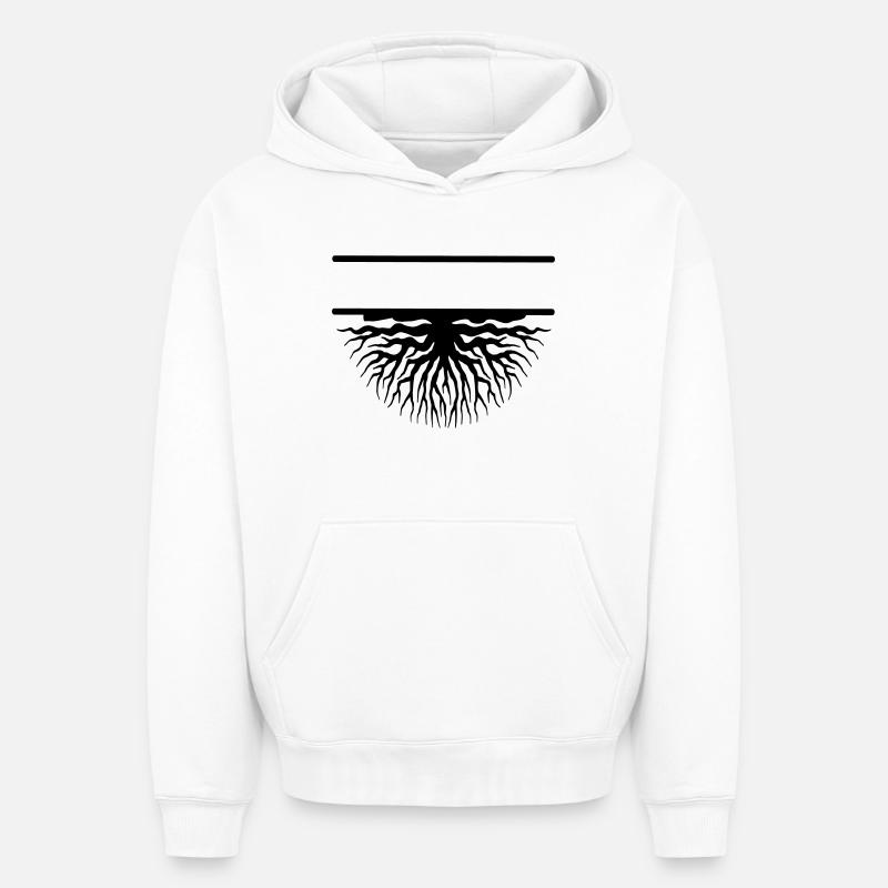 Racines des arbres - Sweat à capuche unisexe oversize épais SPREAD - blanc