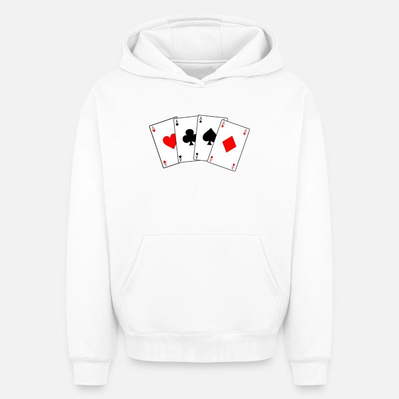 Quatre as - Sweat à capuche unisexe oversize épais SPREAD - blanc