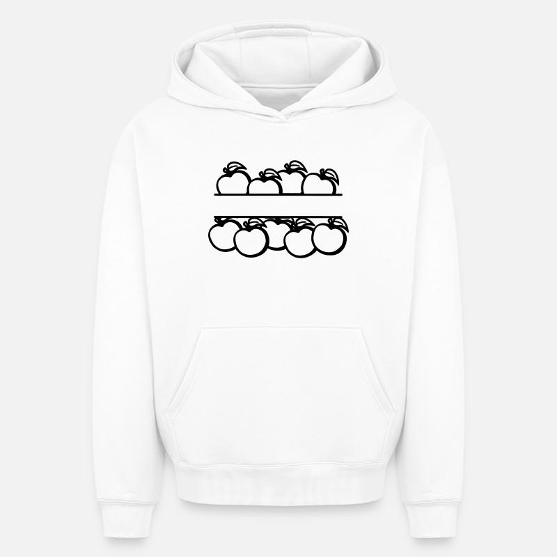 Bannière de pommes transparente - Sweat à capuche unisexe oversize épais SPREAD - blanc