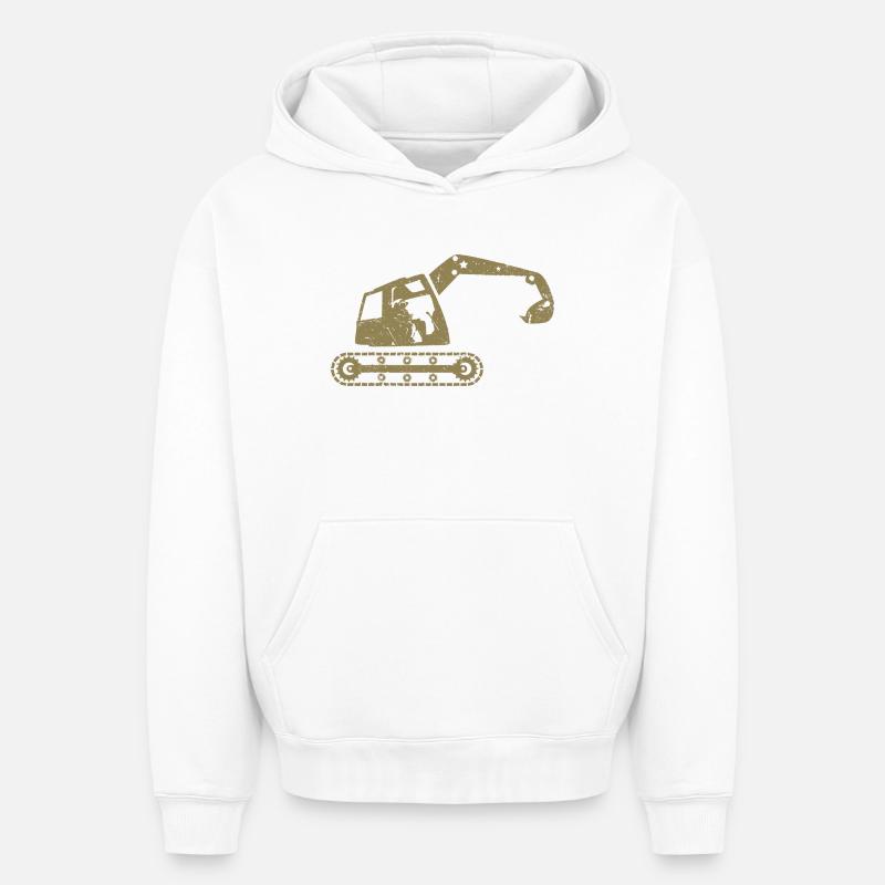 Bagger Baggerfahrer Baugeräteführer – - Oversized Heavyweight Unisex Hoodie - Weiß