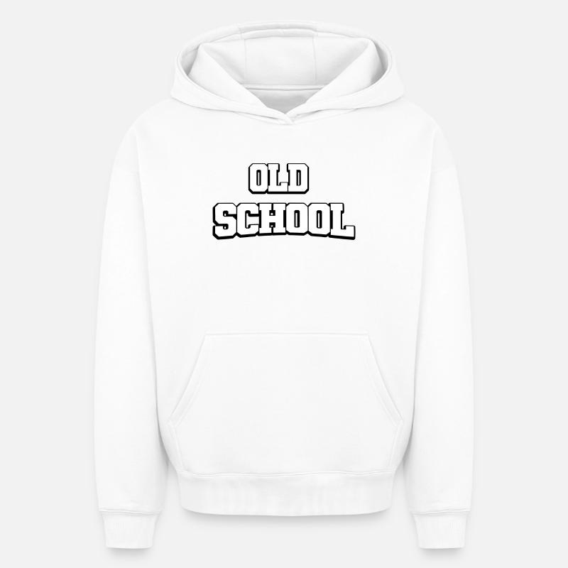 Design à l’ancienne - Sweat à capuche unisexe oversize épais SPREAD - blanc