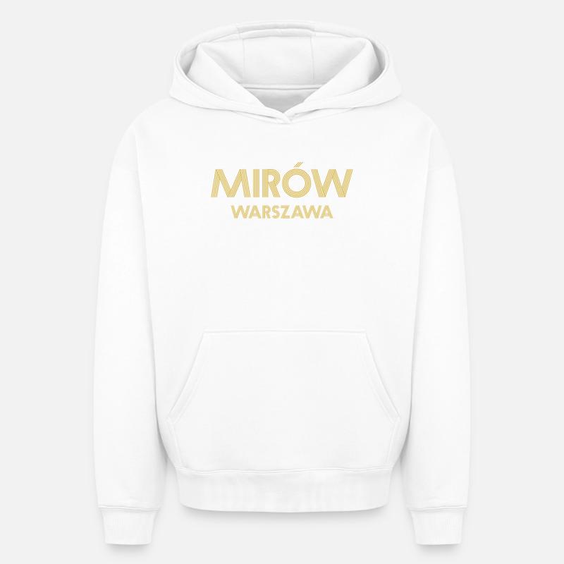 MIROW Warszawa Varsovie Warschau - Sweat à capuche unisexe oversize épais SPREAD - blanc