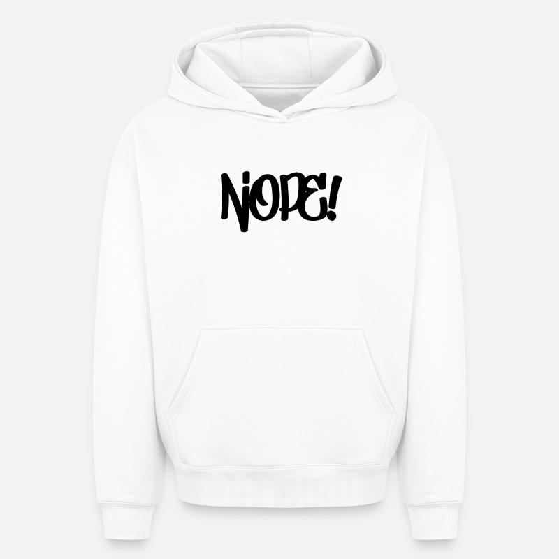 Non! - Sweat à capuche unisexe oversize épais SPREAD - blanc