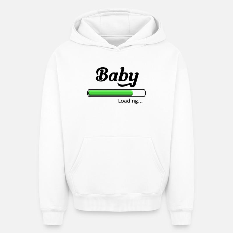 Baby loading. - Sweat à capuche unisexe oversize épais SPREAD - blanc