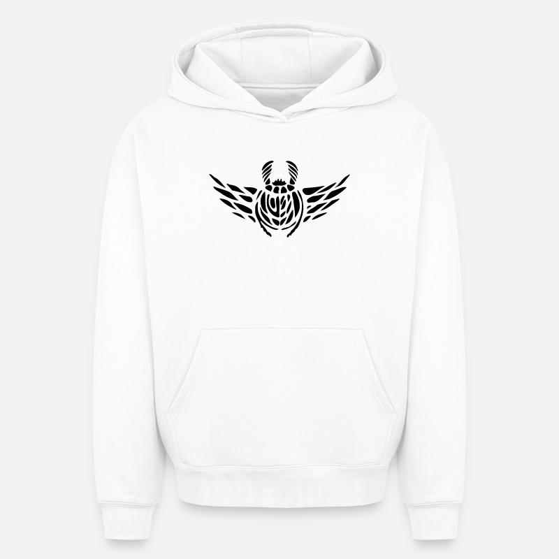 Skarabaeus - Sweat à capuche unisexe oversize épais SPREAD - blanc