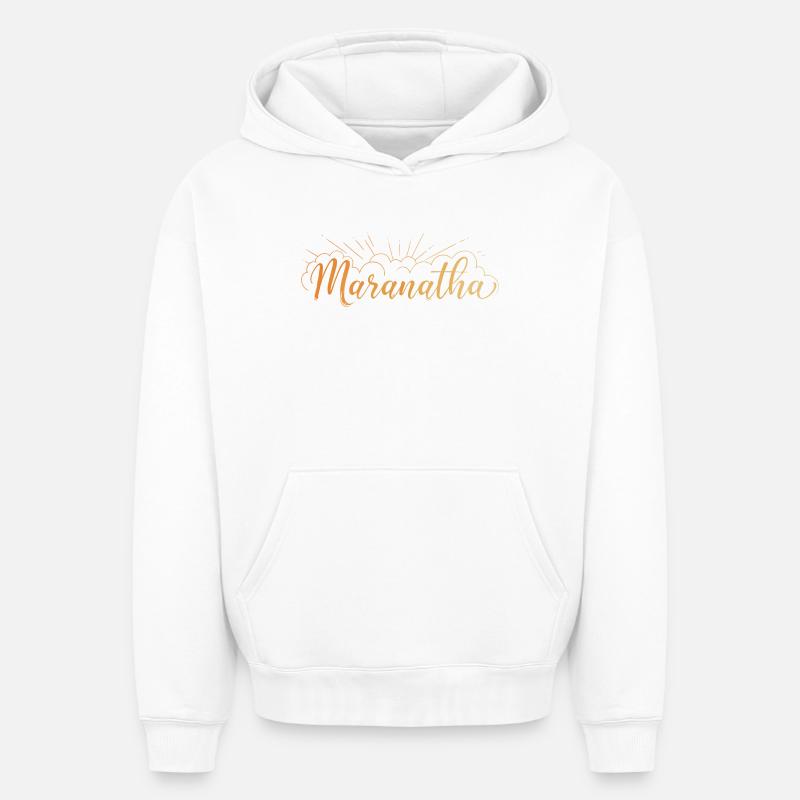 Maranatha - Sweat à capuche unisexe oversize épais SPREAD - blanc