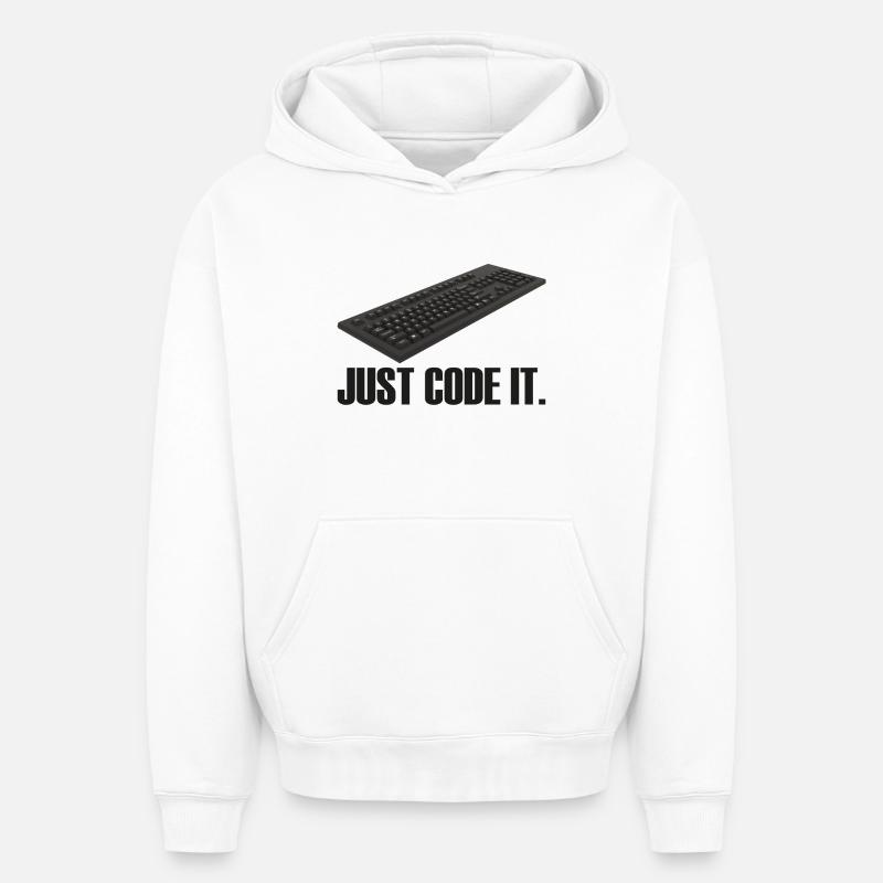 Just Code it - Oversized Heavyweight Unisex Hoodie - Weiß