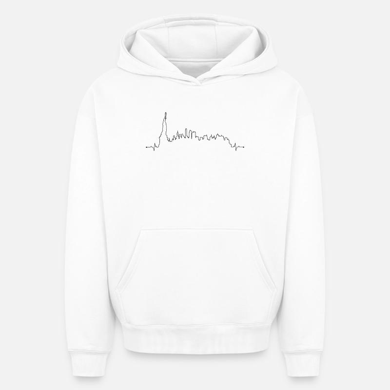 design_missing_request - Sweat à capuche unisexe oversize épais SPREAD - blanc