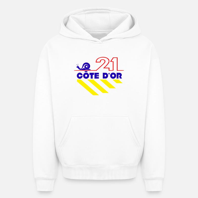 Côte d'or - Sweat à capuche unisexe oversize épais SPREAD - blanc