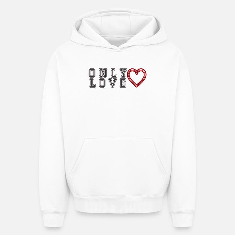 Seulement L - Sweat à capuche unisexe oversize épais SPREAD - blanc