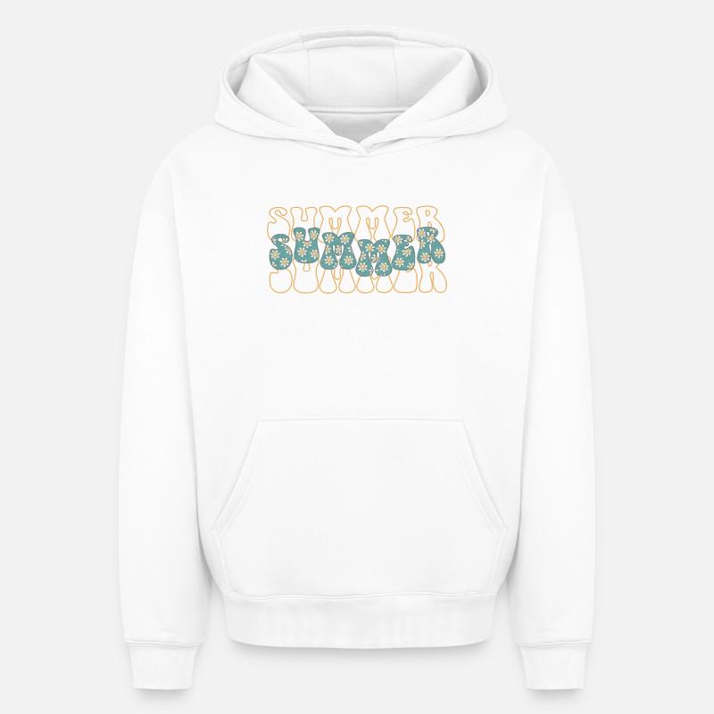 Été - Sweat à capuche unisexe oversize épais SPREAD - blanc