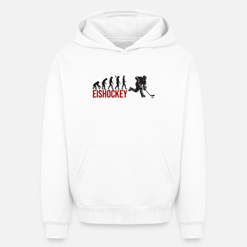 Evolution Eishockey - Oversized Heavyweight Unisex Hoodie - Weiß