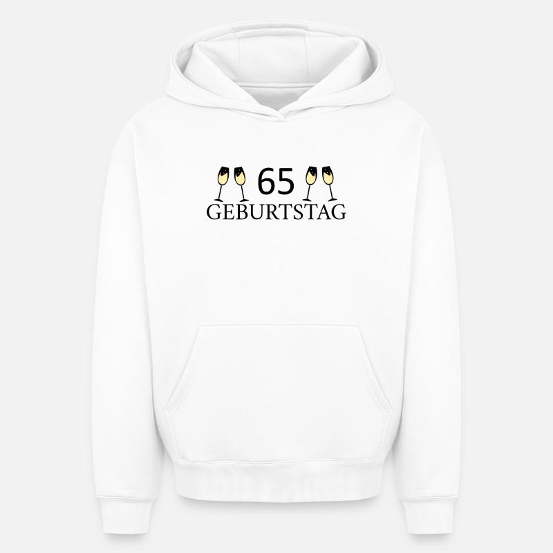 65e anniversaire 65 ans - Sweat à capuche unisexe oversize épais SPREAD - blanc