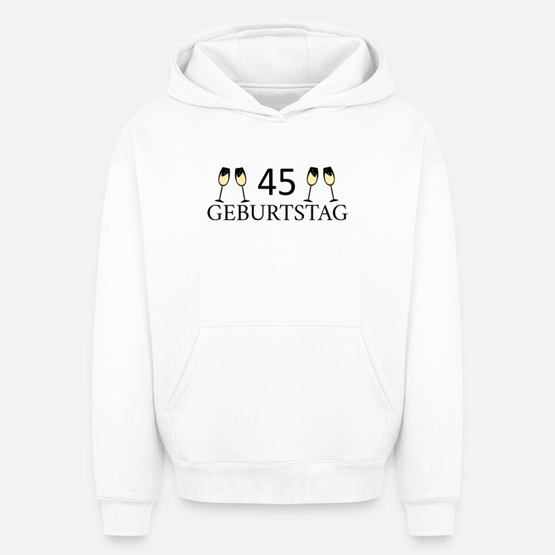 45e anniversaire 45 ans - Sweat à capuche unisexe oversize épais SPREAD - blanc