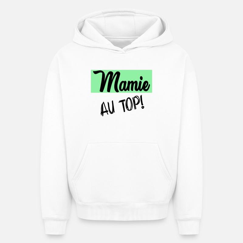 MAMIE - Sweat à capuche unisexe oversize épais SPREAD - blanc
