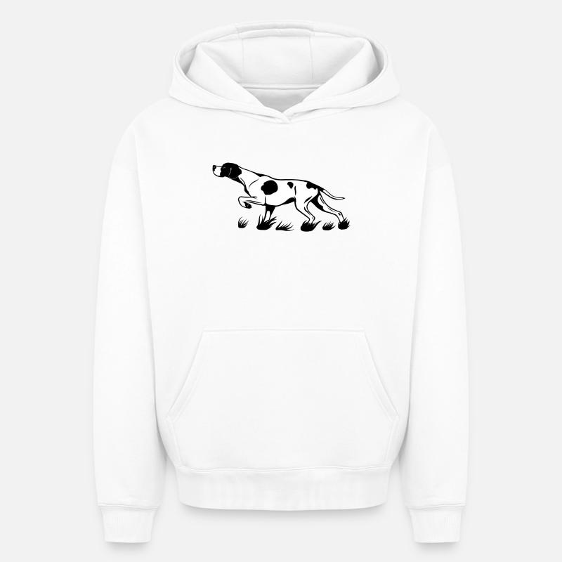 Pointer vorstehend - Oversized Heavyweight Unisex Hoodie - Weiß