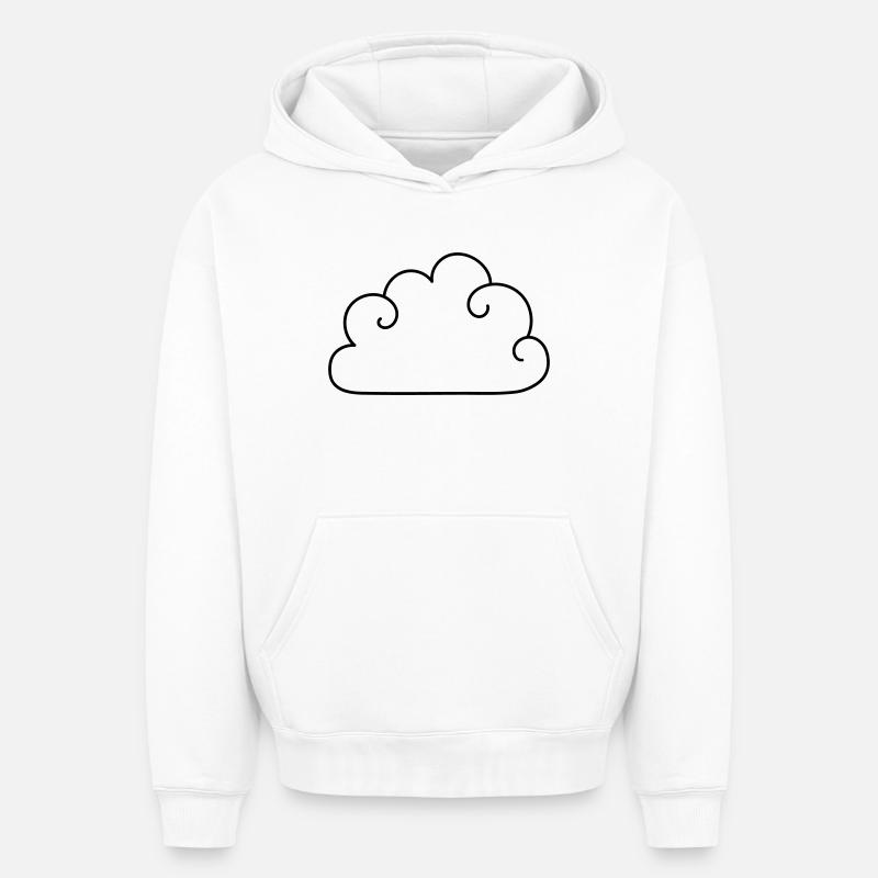 Nuage - Sweat à capuche unisexe oversize épais SPREAD - blanc