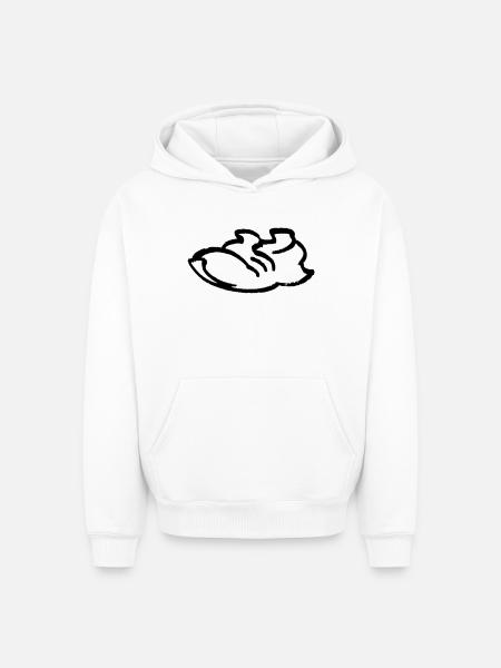 Running Shoe Contour - Oversized Heavyweight Unisex Hoodie - white