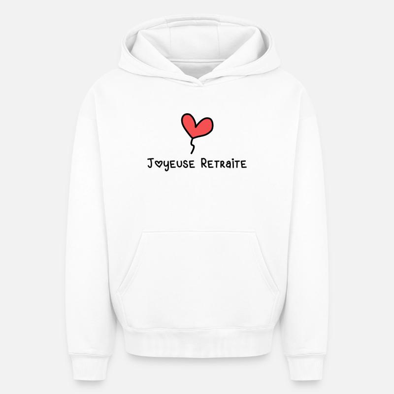 RETRAITE - Sweat à capuche unisexe oversize épais SPREAD - blanc