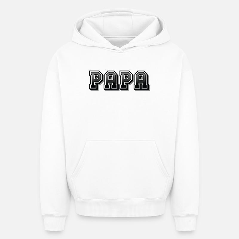 PAPA - Sweat à capuche unisexe oversize épais SPREAD - blanc