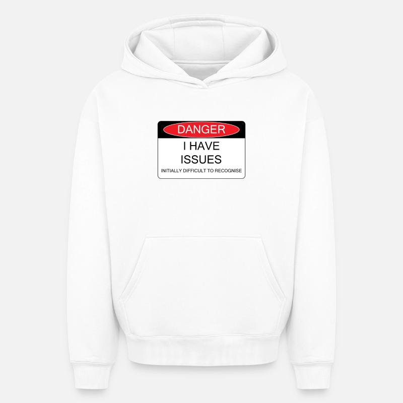 J’ai des problèmes - Sweat à capuche unisexe oversize épais SPREAD - blanc