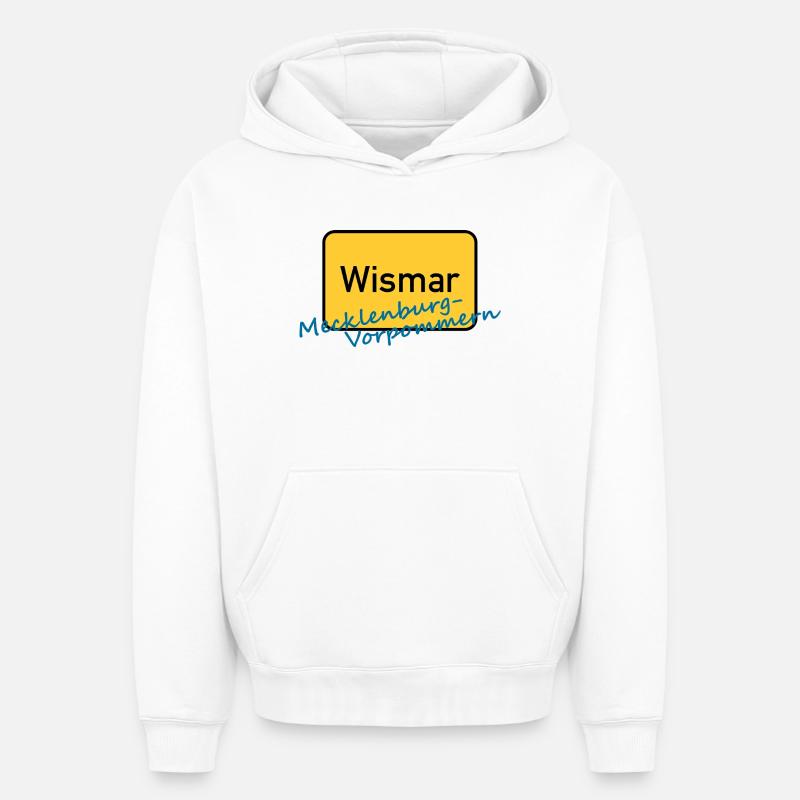 Wismar - Sweat à capuche unisexe oversize épais SPREAD - blanc