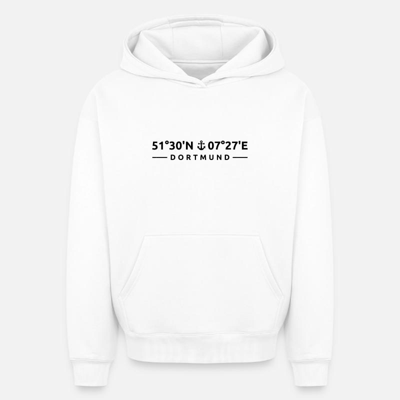 Dortmund - Sweat à capuche unisexe oversize épais SPREAD - blanc