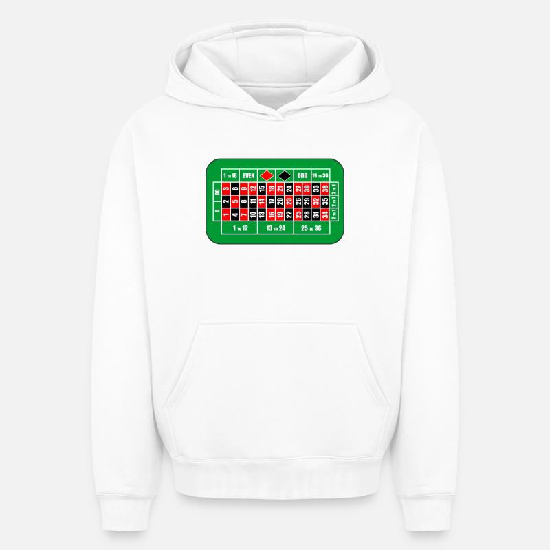 Table Casino - Sweat à capuche unisexe oversize épais SPREAD - blanc