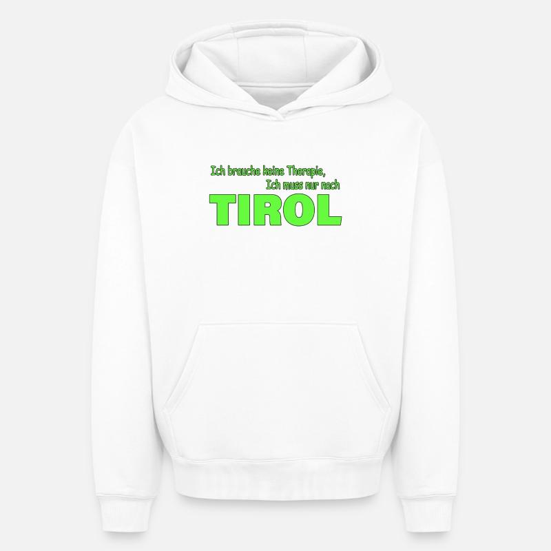Thérapie Tyrol - Sweat à capuche unisexe oversize épais SPREAD - blanc