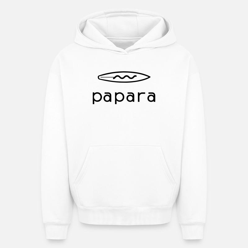 Papara Tahiti Surf Spot - Sweat à capuche unisexe oversize épais SPREAD - blanc