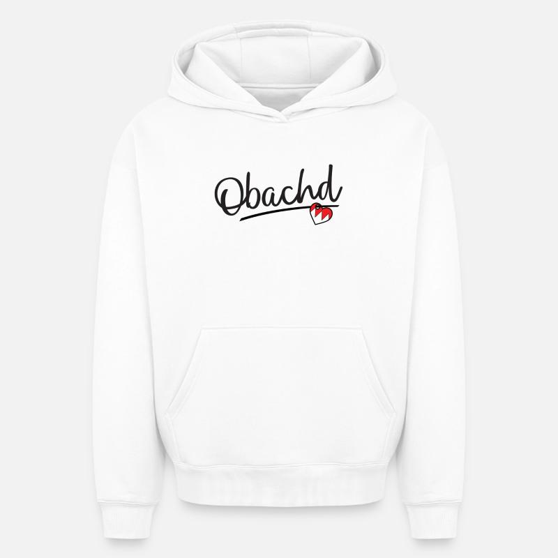 Obachd - Sweat à capuche unisexe oversize épais SPREAD - blanc